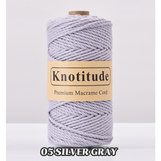 3.0mm 100 yard 꼰사 마크라메 콘사 컬러로프 마크라메 실 재료, 91m, SILVER #05, 1개