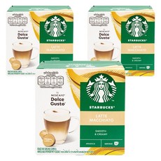 스타벅스 라테 마키아토 네스카페 돌체구스토 커피캡슐 16g x 6p + 밀크캡슐 5.5g x 6p, 129g, 12개입, 3개