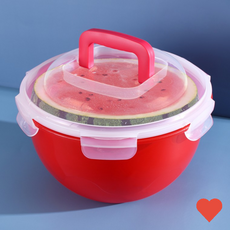 주방 용기 국내산 물빠짐 손잡이 수박 보관 통 야채 밀폐용기, (L) 이지 야채수박 보관통 9L