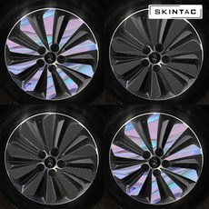 현대 그랜저HG 하이브리드 17인치 휠 스티커 홀로그램 카본블랙 / 1세트, 카본, 1개
