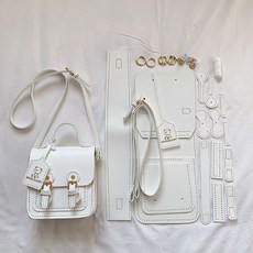 女小包腋下小香風材料包手工包劍橋包純色手提DIY單肩斜挎包潮流, 劍橋白色材料包, 1個