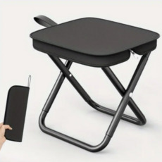 야외용 가볍고 튼튼한 휴대용 접이식 미니 캠핑의자 2p 세트, 2개, 블랙