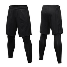 JANGSABU 男款內搭褲短褲一體型機能性緊身褲運動褲