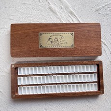 엠그라함 파레트 물감 수채화 미술 그림 36색 72색 목재 보관함, 토끼 단층  사펠레 플러스 63장 1ml 하프 하프 그