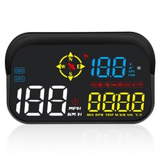 FLYone RM-H31 汽車抬頭顯示器 OBD2+GPS雙系統測速提醒 多功能顯示, 1套, OBD2+GPS測速 雙系統