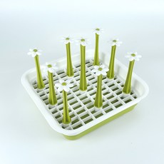 주방 미니 컵 식기 건조대 1단, 1개, 그린M