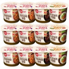 햇반컵반 컵밥세트 4종 12개 (중화마파3+철판김치3+직화짜장3+강된장보리3), 1세트, 3.27kg