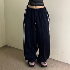 VANANA2 밴딩 와이드 트랙 롱팬츠