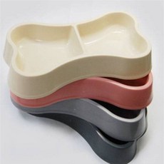 강아지 나비 쌍식기 1p - 아이보리 2구 밥그릇, 1개