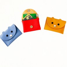 강아지 카드지갑 만들기 1개입 지갑 가죽원단 강템, 1개