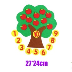 장난감 펠트 손가락 숫자 수학 지능 개발을 위한 조기 학습 계산, Apple Tree