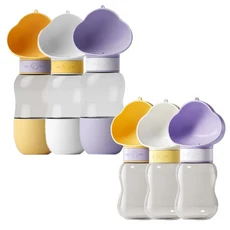 狗狗水壺 寵物隨行杯 一轉出水 寵物外出水壺 寵物水瓶 寵物飲水瓶, 麋鹿白色600ml, 1個