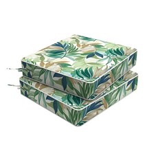 Melody Elephant 야외 의자 쿠션 2개 세트 55.9 x 50.8 10.2cm(22 20 4인치) 탈착식 커버가 있는 방수 파티오 시트 쿠션 고리버들 소파, 러쉬 리프 그린, 22"x20"x4"