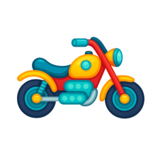 티셔츠에코백DIY전사지(말랑꿈틀ILY(G)알파벳운송수단, 1개, 오토바이