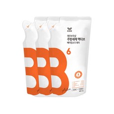 레인보우샵 B6 주방세제 액티브 베이킹소다 워터 리필, 400ml, 3개