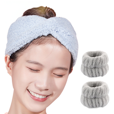 엔빙 긴머리 세안밴드 손목 밴드 3종세트, 1세트