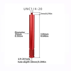 1PCS 알루미늄 합금 연장봉 1/4 20 남여공용용 범용 흡착판 차량용 휴대폰 거치대 확장된 도달 범위를 위한, 01 15X118 Red 1pcs