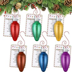 Geelin 우정 크리스마스 장식품 6세트 카드가 있는 글리터 전구 선물 친구를 위한 걸이 장식품 트리 장식(글리터 스타일) 295161, Geelin 우정 크리스마스 장식품 6세트, 카드가 있