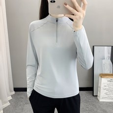 快乾運動上衣 速乾涼感透氣薄長袖衣, 無具體規格, 淺灰色