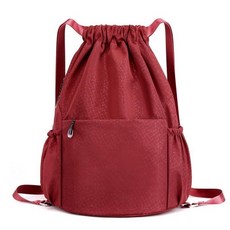 牛津布防水抽繩雙肩包 - 男女新款束口袋健身包 運動旅行籃球背包, 1個, 1207玫紅（大號）