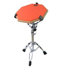 12인치 연습용 드럼패드 풀세트 스탠드 스틱 초보자, 오렌지 덤드럼+스탠드 + 드럼스틱