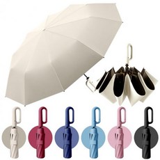 [도매라인] 세련되고 심플한 고리형 3단자동우산 손잡이 버클형 튼튼한 10K살대 자동우산 암막우산, 고리형 3단자동우산 블랙[NL587]