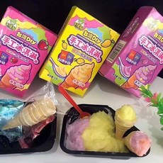 網紅DIY手工冰淇淋糖果，創意自製零食，多種造型，親子互動趣味糖果, 1個, DIY手工冰淇淋3小盒