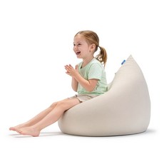 폴리몰리 LT201 미니 유아 키즈 빈백 소파 등받이 좌식 쿠션 의자, 스톤 베이지