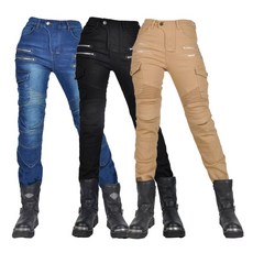 오토바이 바이크 여성 라이딩진 청바지 주름 보호대 힙가드 니가드 데님 팬츠 블랙 라이더, 보호대없음, 듀얼지퍼데님(여)/JES-5/블루