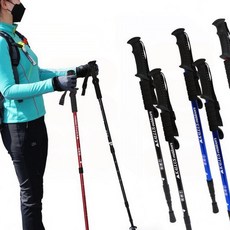 3단 등산 지팡이 트레킹 스틱 접이식 경량 2개 세트 산행, GFarm  I자형 등산스틱(블랙)2개, 1개