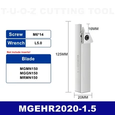 MGEHR 외부 홈 가공 2020 3232-1.5/2/2.5/3/4/5/6 선반 커터 바 CNC 홀더, 03 MGEHR2020-1.5-B