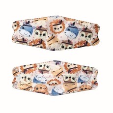 穎舖 台灣現貨免運 兒童口罩 兒童立體口罩 KF94 韓版 幼童口罩 kn94魚口 兒童3D立體口罩 四層熔噴布動物汽車, F94動物臉0-3歲(10片裝), 1個