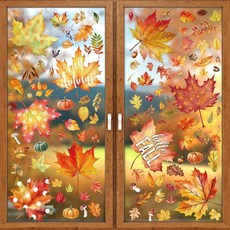 봄 여름 창문 부착 Hello Spring 스티커 튤립 꽃 나비 새 양면 데칼 97개 홈 스쿨 사무실 유리 문 장식용, Hello Fall