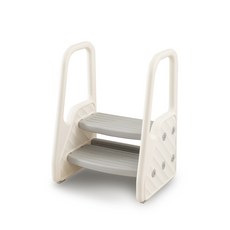 巧福CHIAO FU兒童輔助扶梯 雙層踏板安全防滑 寶寶輕鬆上下床 培養獨立性, 1個, 白灰