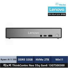 레노버 ThinkCentre neo 55q Gen6 13GTS00300 Win11 Home, 2TB, 32GB, Raven black