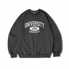 언더오프 UNDEROFF 어센틱 릴렉스드 유니버시티 맨투맨 스웨트 다크그레이