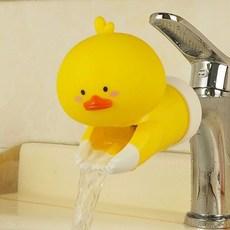 卡通水龍頭延伸器 兒童洗手防濺水矽膠底座, 1個, 鴨子