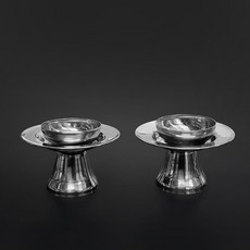 동신 스텐 잔대 1쌍 세트 (잔대+잔알) 2p 제사 제기 그릇 잔 술, 잔대2개 잔알2개, 1세트