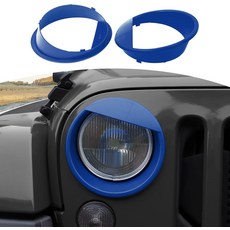 Jeep Langler JK JKU 2007207 블루 외장 액세서리를 위한 JOSHELA 앵그리 즈 헤드라이트 커버 트림 장착, orange