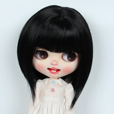 Linfairy 9-10 inch Doll 인형 가발 (black)