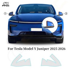 모델 Y 주니퍼 2026용 라이트 리어뷰 필름 프리컷 PPF 도어 핸들 T 보호 투명 브라 스크래치 방지, light Film, Clear Film