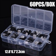 60개 박스 자동차 케이블 2핀 커넥터 연결 플러그 전기 스트립 와이어 터미널, 60pcs