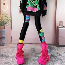 春秋新款 薄款/加絨 打底褲女 彩色印花內搭褲 高腰 緊身褲 九分褲女 彈力褲女 修身顯瘦 韓版褲子女