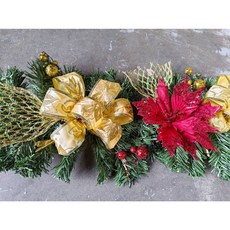 洋洋小品手作135CM金紅聖誕樹藤，桃園中壢聖誕節場地佈置首選，聖誕花圈門眉裝飾, 紅花款, 紅花款