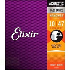 Elixir 民謠吉他弦 11050 POLYWEB 80/20 BRONZE (12-53) 黃銅 厚膜, 1個, 11002-黃銅-NANO(10-47)