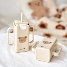 아가드x돗투돗 아기 우유 미니 팩 홀더 125ml 팩음료 전용 유아 두유 주스 컵 손잡이, 돗람이, 1개