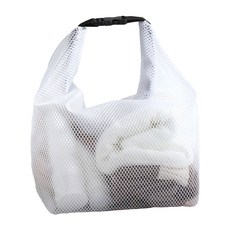 防水手提包-透氣網眼、輕巧便攜、多功能收納浴室用品手提袋, 白色