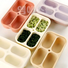 베베픽 다용도 실리콘 밀폐큐브 이유식 얼음틀, 아이보리 60ml X 4구, 1개, 60ml