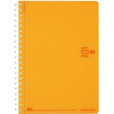 KOKUYO 스프링 라인 노트 18.9 x 12.7cm 7.2 5인치 파스텔 저널 B6 소프트 링 도트 6MM 미국매장정품+ 유선 80장 라이트 블루 1 과목 학교용 메모 작성, Orange, Orange