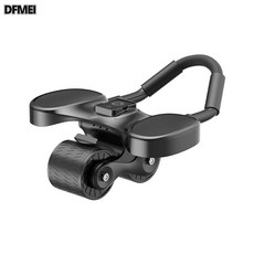 DFMEI 四輪健腹輪智能計數回彈練腹肌家用多功能腹肌訓練器健身器材, 参考详情, 普通基礎款(兩輪黑色)送跪墊